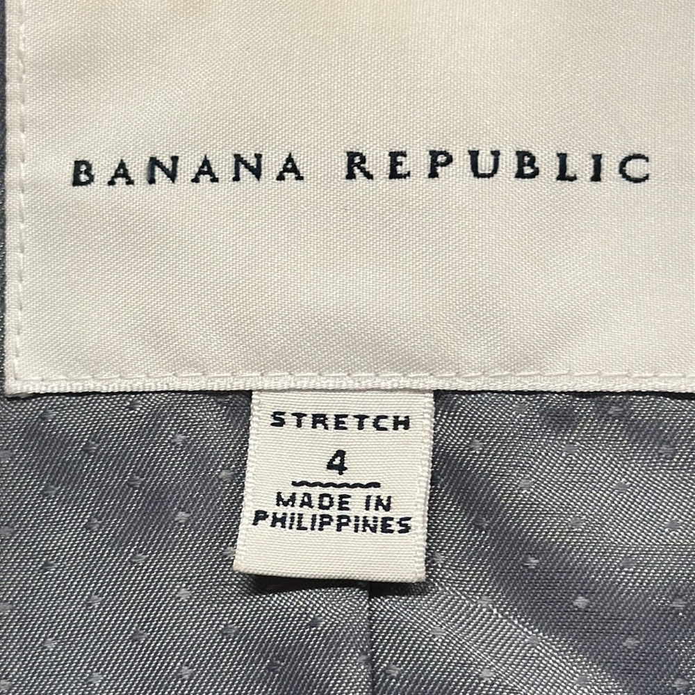 Banana Republic Black Stretch Sleek Cotton/Lyocell Lightweight Jacket Blazer S4 - Picture 6 of 10